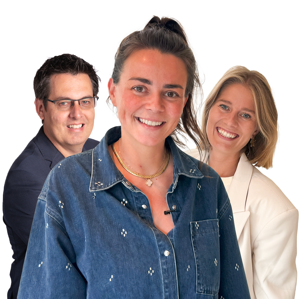 Charlotte Van Brabander met gastexperts Gunther De Wilde en Silke Deschuytter, docenten van de cursus vermogensbeheer voor zelfstandigen